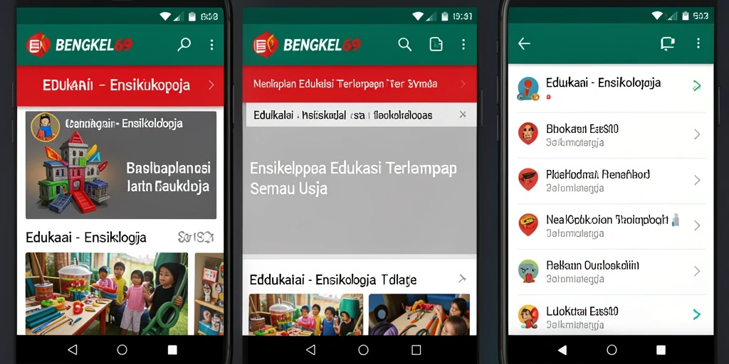 Antarmuka aplikasi BENGKEL69 yang menarik dan mudah digunakan.