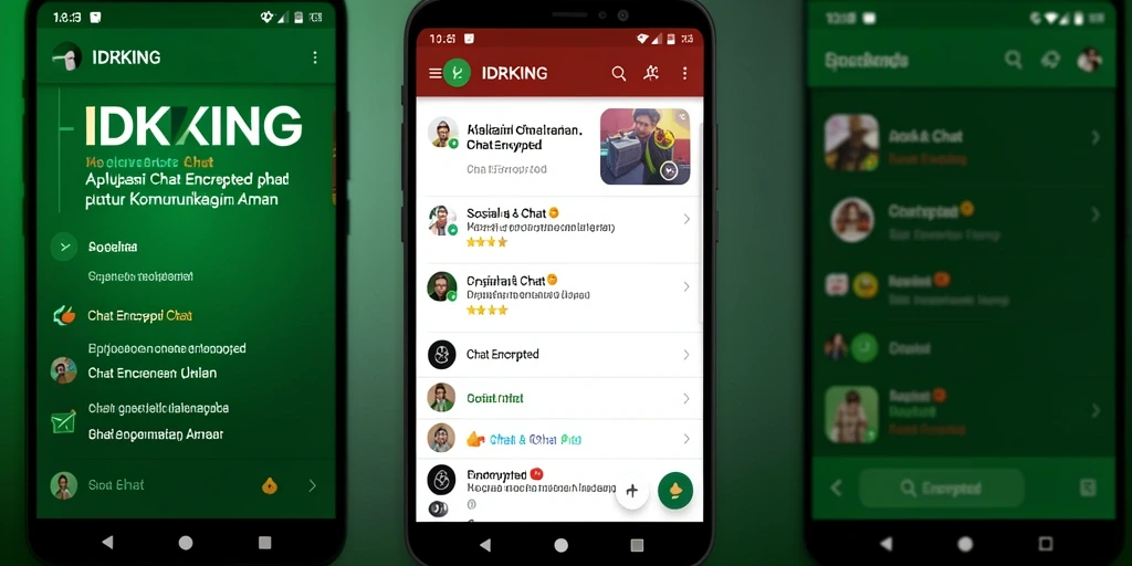 Antarmuka pengguna IDRKING yang menarik dan intuitif untuk Chat Encrypted.
