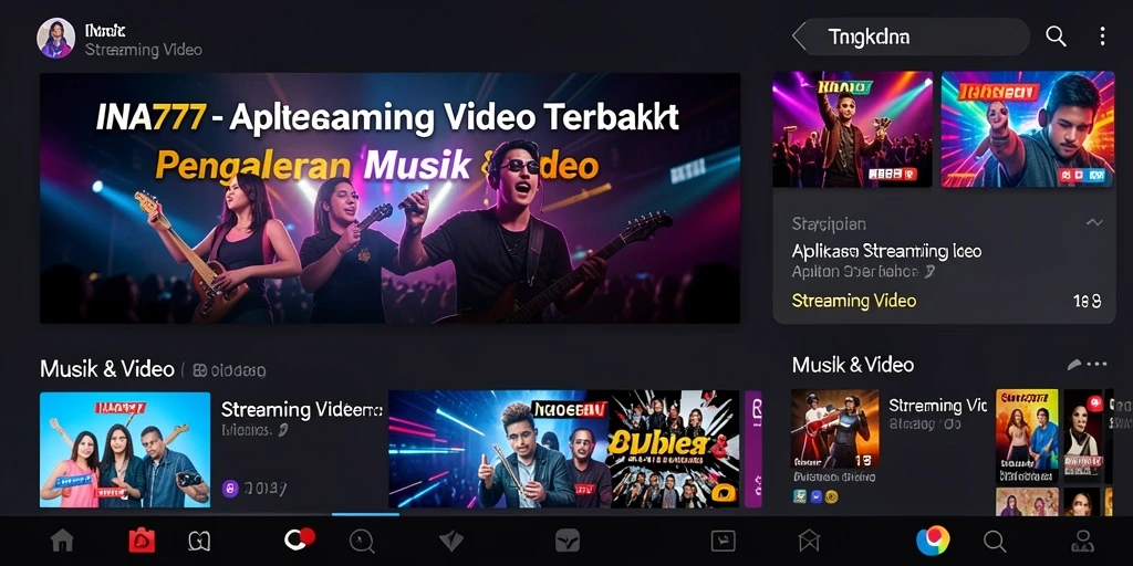Antarmuka INA777 menampilkan berbagai pilihan video berkualitas tinggi.