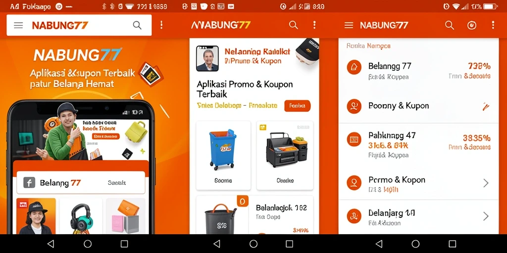 Tampilan antarmuka aplikasi NABUNG77 yang intuitif dan menarik.